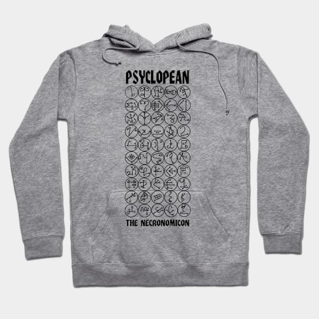 Psyclopean - Necronomicon - Book of Fifty Names - black lettering Hoodie by AltrusianGrace